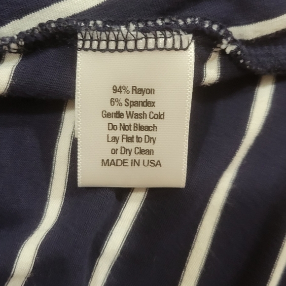 Ink Love and Peace Mac navy blue & white striped cardigan w/ pockets size M - Picture 6 of 8